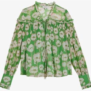 Ted Baker Ellerie Floral Print Blouse Size L- inside removable cami- EUC as new